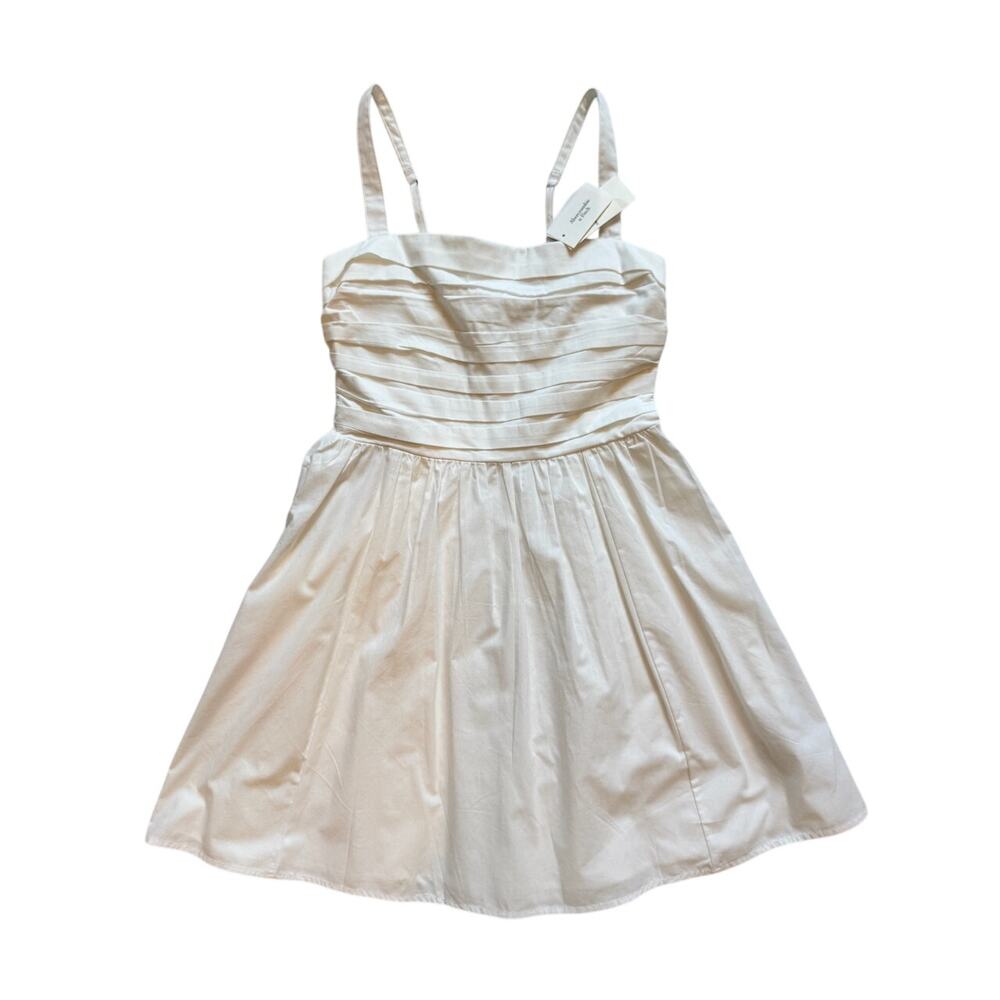 Abercrombie Fitch Emerson Poplin Mini Dress White S Bridal Shower Coquette NWT - Picture 2 of 16